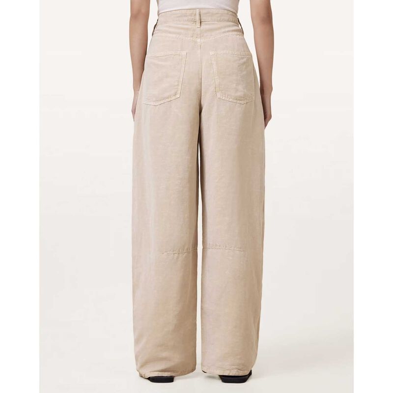 AllSaints Jett Barrel Leg Linen Blend Trousers image number 1